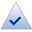 Triangle with a blue check mark